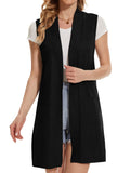 Beautiful Nomad Suéter para mujer, cuello en V, sin mangas, con botones, casual, de punto, color liso