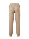 Men's Waffle Knit Jogger Pants, Elastic Drawstring Waist Casual Trousers for Daily & Lounge Wear