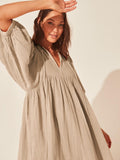 Spicy Sandia Women Summer Casual Boho Batwing Puff Sleeve Beach Vacation Babydoll Mini Dress Cruise Resort Wear
