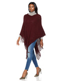Beautiful Nomad Poncho de Punto Acanalado para Mujer, Manga murciélago, suéter Oversize