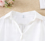 Women's Solid Color Loose Longline Short Sleeve Shirt