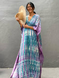 Women Kaftan Dresses Plus Size V-Neck Batwing Sleeves Beach Cover Up Boho Print Mumu Dress