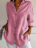 Women's Casual Shirt - Lightweight 110gsm Polyester, Breathable, Rolled Cuff Sleeves, Chest Pockets, Machine Washable