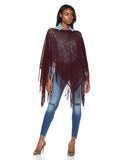 Beautiful Nomad Poncho de Punto Acanalado para Mujer, Manga murciélago, suéter Oversize
