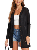 Spicy Sandia Women's Lightweight Sheer Summer Cardigans with Pockets Open Front Long Sleeve Dusters