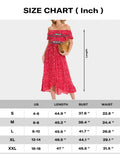 Womens Boho Maxi Dresses Summer Off Shoulder Floral Flowy Swing Casual Long Dress