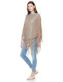 Beautiful Nomad Poncho de Punto Acanalado para Mujer, Manga murciélago, suéter Oversize