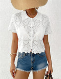 Women's Crewneck Short Sleeve Beach Cover Up Dress - Flowy Tunic