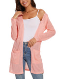 Spicy Sandia Women's Lightweight Sheer Summer Cardigans with Pockets Open Front Long Sleeve Dusters