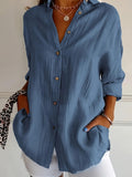 Women's Casual Shirt - Lightweight 110gsm Polyester, Breathable, Rolled Cuff Sleeves, Chest Pockets, Machine Washable