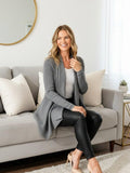 Women's Ribbed Knit Cardigan, Elegant Shawl, Long Sleeve with Asymmetrical Hem, Perfect for Casual and Office Wear