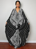 Women Kaftan Dresses Plus Size V-Neck Batwing Sleeves Beach Cover Up Floral Print Moomoos Dress