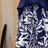 Women's 2 Piece Blue Elegant Long Sleeve V Neck Top Pullover and Floral Print Wide Leg Pants Set Vacation Matching Outfit