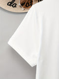 Womens Crew Neck Short Sleeve Green Heart and Clover Print Casual T Shirt for Spring & Summer