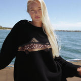 Beautiful Nomad Women Cozy Knit Fall Sweater Top Crewneck Long Sleeve Pullover Animal Patterns Casual Tops