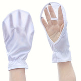 Ice Silky Fiber Fabric Open-Fingertip Short Gloves with Sleeves for Women Thin Driving Outdoor Horse Riding Gloves