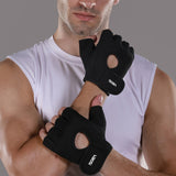 1 Pair Adjustable Non-Slip Sporty Gloves for Weightlifting & Cycling Black Breathable with Wrist Strap