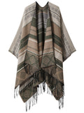 Beautiful Nomad Poncho de Punto Acanalado para Mujer, Manga murciélago, suéter Oversize