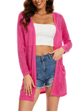 Spicy Sandia Women's Lightweight Sheer Summer Cardigans with Pockets Open Front Long Sleeve Dusters