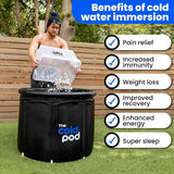 Ice Bath Tub for Athletes, Cold Plunge Tub Outdoor with Cover, 116 Gallons Capacity Portable Ice Bath Plunge Pool by The Cold Pod, Easy Install