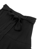 Women's Boho Floral Print Skorts - High Waisted Tie Knot Front Wrap Skirt for Summer Vacation