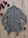 Women's Ribbed Knit Cardigan, Elegant Shawl, Long Sleeve with Asymmetrical Hem, Perfect for Casual and Office Wear