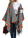 Beautiful Nomad Poncho de Punto Acanalado para Mujer, Manga murciélago, suéter Oversize