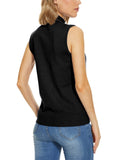 INKOFF Sleeveless Mock Neck Turtleneck Knit Tops Women Dressy Casual Sweater Vest Business Work Tank