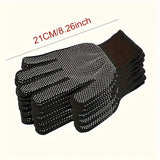 10pcs Heavy-Duty Nylon Gloves Lightweight, Grip Texture for Cycling, Fishing, Camping, Hunting Elastic Closure