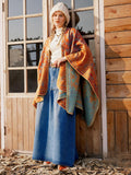 Beautiful Nomad Poncho de Punto Acanalado para Mujer, Manga murciélago, suéter Oversize