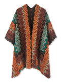 Beautiful Nomad Poncho de Punto Acanalado para Mujer, Manga murciélago, suéter Oversize