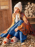 Beautiful Nomad Poncho de Punto Acanalado para Mujer, Manga murciélago, suéter Oversize