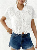 Women's Crewneck Short Sleeve Beach Cover Up Dress - Flowy Tunic