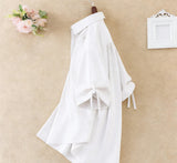 Women's Solid Color Loose Longline Short Sleeve Shirt