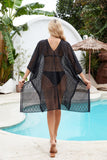 Women's Honeycomb Lace Beach Cover Up, V-Neck Flowy Swimsuit Cover Shirt, Ideal for Poolside, Beach and Vacation