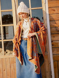Beautiful Nomad Poncho de Punto Acanalado para Mujer, Manga murciélago, suéter Oversize