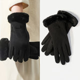 Women's Outdoor Warm Gloves for Autumn And Winter Thickened Warm with Touch Screen Function Suitable for Casual Wear