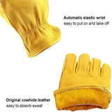 1 Pair Premium Cowhide Leather Gloves, Comfortable Daily Multipurpose Excellent Gloves. Full-Finger Outdoor Gloves