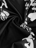Fashion Floral Print Plus Size Women's Jumpsuit Round Neck Sleeveless Strap Jumpsuit with Ruffled Pockets Wide Leg Pants