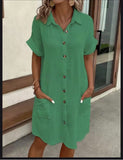 Womens Beach Dresses Summer Coverups Button Down Cover Up Long Sleeve Knee Length Beach Tunic Shirt Midi Dress with Pockets
