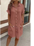 Womens Beach Dresses Summer Coverups Button Down Cover Up Long Sleeve Knee Length Beach Tunic Shirt Midi Dress with Pockets