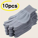 5 Pairs Heavy-Duty Nylon Gloves Lightweight Grip Texture Suitable for Riding Fishing Camping Hunting Elastic Closure