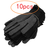 10pcs Nylon Dot Design Gloves Indoor Outdoor Universal Gloves Comfortable Breathable Elastic Unisex One Size Multi-Wear