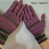 10pcs Heavy-Duty And Multi-Purpose Nylon Gloves Elastic Wrist Closure One-Size-Fits-Most for Outdoor Activities