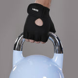 1 Pair Adjustable Non-Slip Sporty Gloves for Weightlifting & Cycling Black Breathable with Wrist Strap