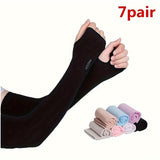 7 Pairs of Summer Cool Sleeves Gloves, Men'S Arm Guards Ice Sleeves for Women