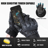 Men's Hard Shell Protective Gloves Touch Screen Tactical Gloves Suitable for Outdoor Sports Climbing Hiking