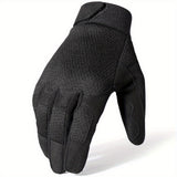 Men's Full Finger Outdoor Gloves - Adjustable Wrist Strap - Breathable Fabric for Hiking, Camping - Flexible Glove