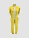 High-Neck Long Jumpsuit for Women, Fashionable Loose-Fit Slouchy Style Suitable for Outings and Casual Occasions