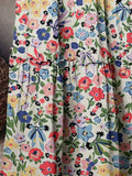 Women's Summer Floral Print Maxi Skirt, Casual High-Waisted Outdoor Skirt, Ruffled Hem Skirt Glossy Texture